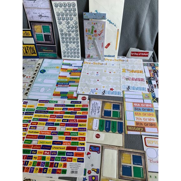Back To School Scrapbooking Supplies Kit: Stickers Labels & Papers - Picture 11 of 13